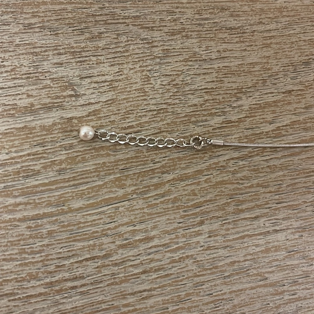 Classics silver-tone white pearl fireball ajustable necklace - Picture 8 of 8